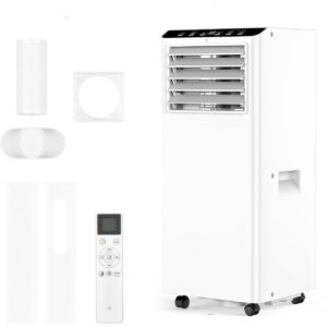 Portable Air Conditioner 9000 BTU, 4-in-1 Mobile Air Conditioning Unit with Dehumidifier, Fan & Sleep Mode, 24Hr Timer, Remote Control
