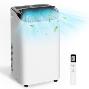 DOMANKI 14000 BTU portable air conditioner with remote control, digital display, 700 square feet range, white