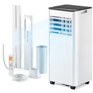 Air Conditioning Unit - Portable Air Conditioner 9000 BTU, 4-in-1 Energy Efficient Cooling & Dehumidifier, Quiet Operation, Digital Display