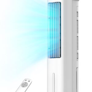 PELONIS 5L Air Cooler, Evaporative Air Cooler with Remote Control, 3 IN 1 Portable with Automatic Oscillation 3 Speeds and 7-Hour Timer
